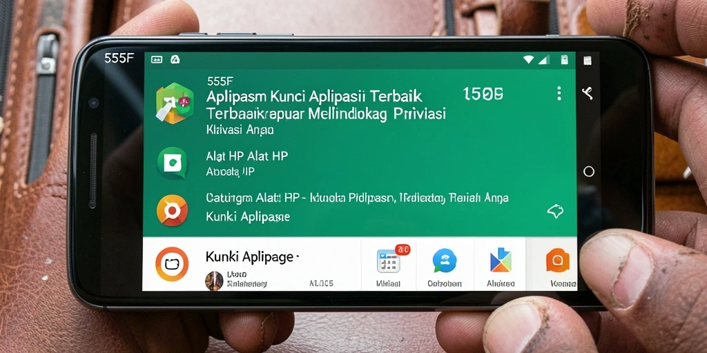 Tampilan antarmuka aplikasi Kunci Aplikasi 555F yang modern dan sederhana.