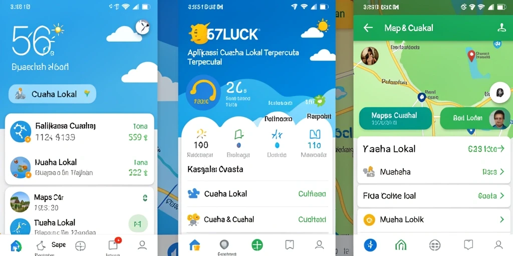 Tampilan antarmuka aplikasi Cuaca Lokal 567LUCK yang informatif.