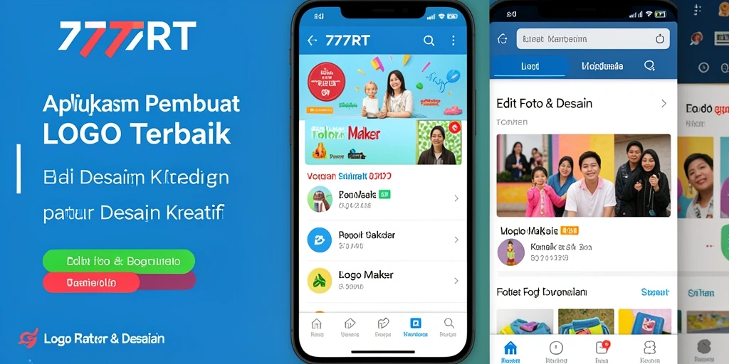 Antarmuka aplikasi 777RT untuk desain logo yang menarik dan fungsional.