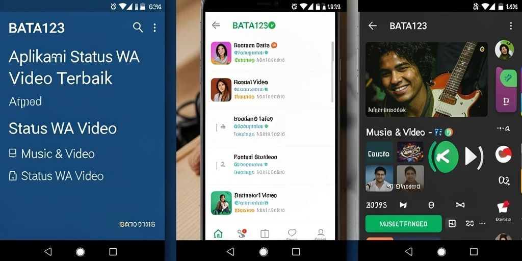 Tampilan antarmuka BATA123 yang sederhana dan menarik untuk Status WA Video.
