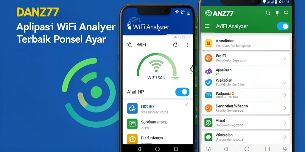 Screenshot utama DAN777 menampilkan antarmuka WiFi Analyzer yang informatif.