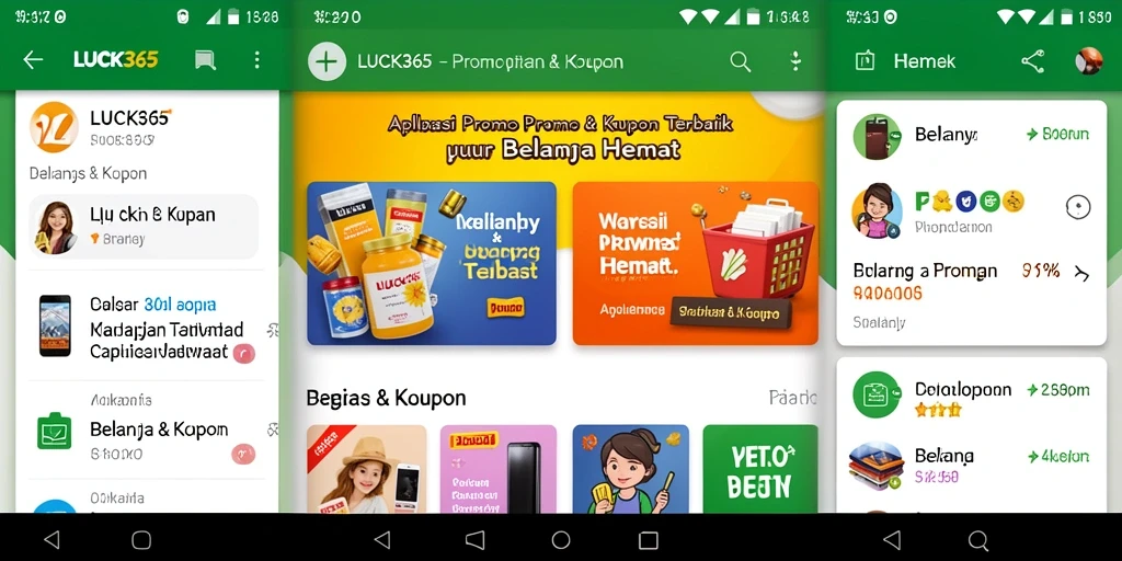 Antarmuka pengguna LUCK365 dengan berbagai promo menarik dan mudah diakses.