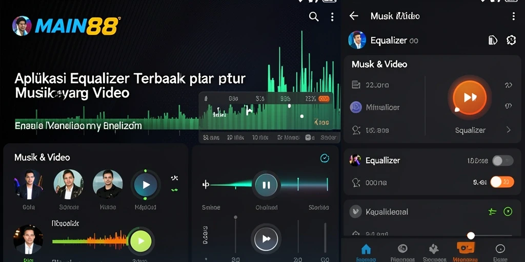 Antarmuka aplikasi MAIN88 dengan fitur equalizer yang lengkap.