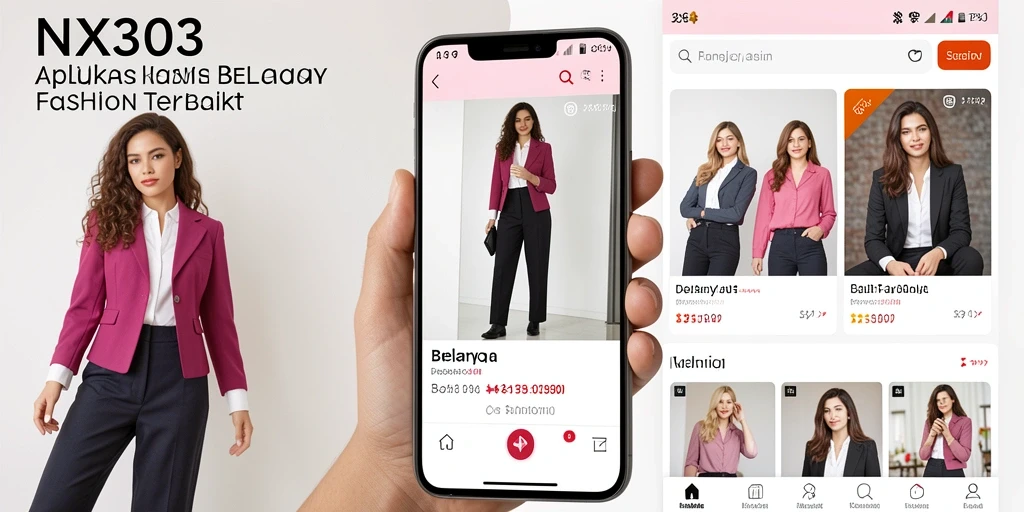 Tampilan antarmuka NX303 dengan pilihan produk fashion yang beragam.