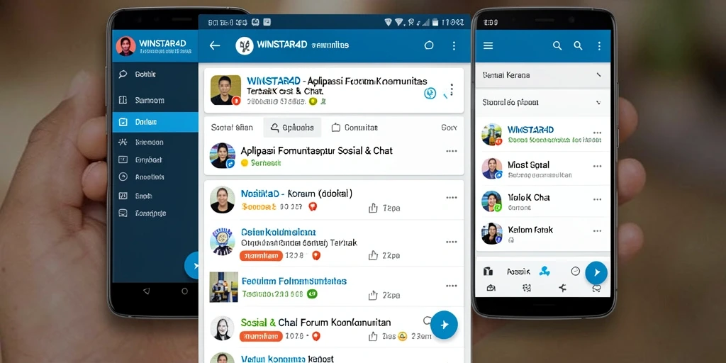 Screenshot antarmuka WINSTAR4D yang menunjukkan forum komunitas.
