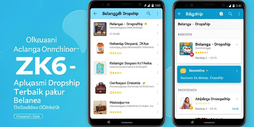 Tampilan antarmuka ZK6 yang sederhana dan fungsional untuk Dropship.