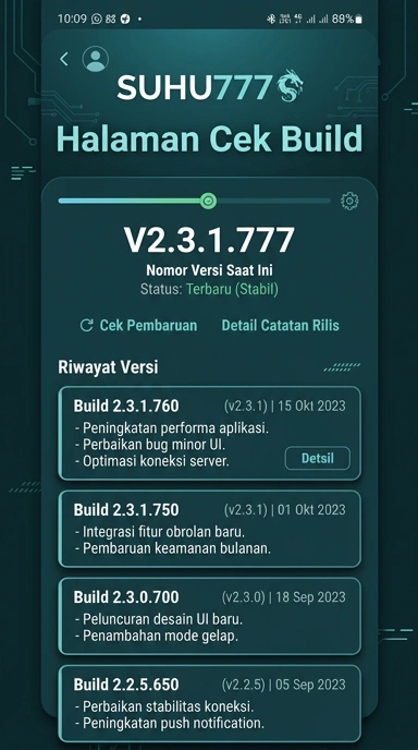 Riwayat Versi Aplikasi suhu777 Terbaru untuk Android
